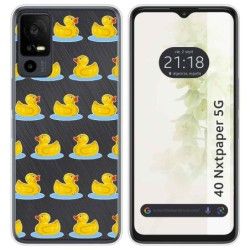 Funda Silicona Transparente para TCL 40 NXTPAPER 5G diseño Pato Dibujos