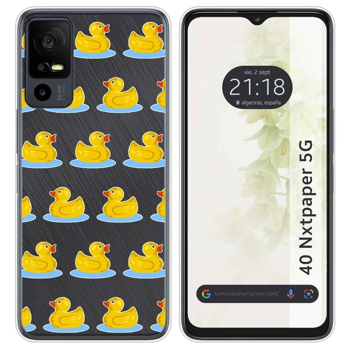 Funda Silicona Transparente para TCL 40 NXTPAPER 5G diseño Pato Dibujos