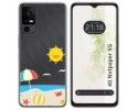 Funda Silicona Transparente para TCL 40 NXTPAPER 5G diseño Playa Dibujos