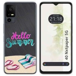 Funda Silicona Transparente para TCL 40 NXTPAPER 5G diseño Summer Dibujos