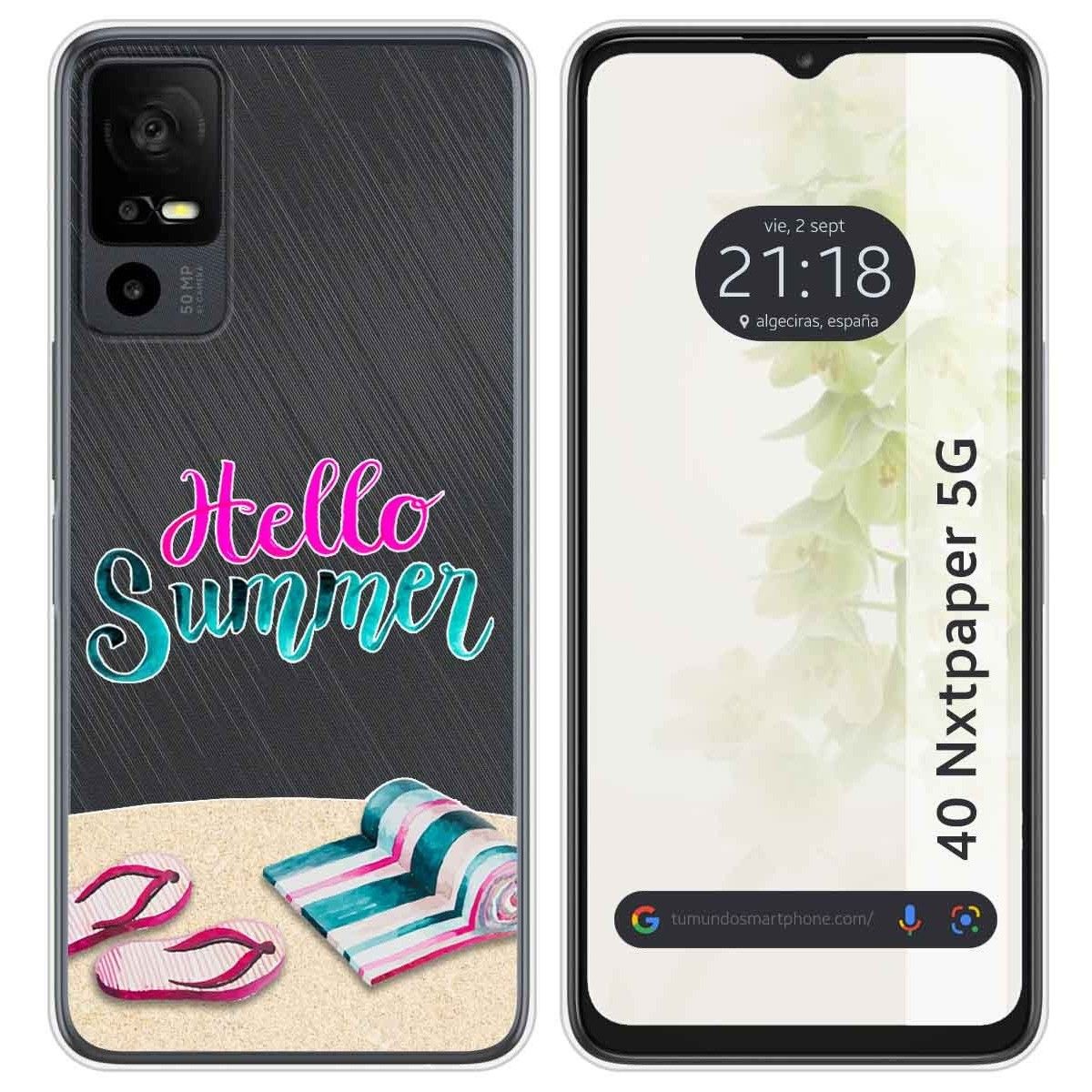 Funda Silicona Transparente para TCL 40 NXTPAPER 5G diseño Summer Dibujos