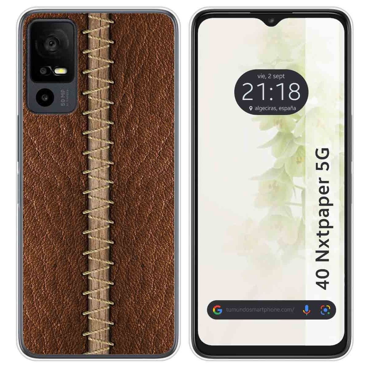 Funda Silicona para TCL 40 NXTPAPER 5G diseño Cuero 01 Dibujos