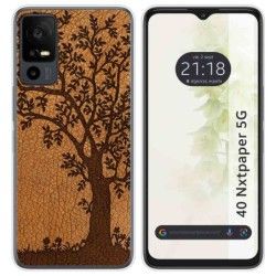 Funda Silicona para TCL 40 NXTPAPER 5G diseño Cuero 03 Dibujos