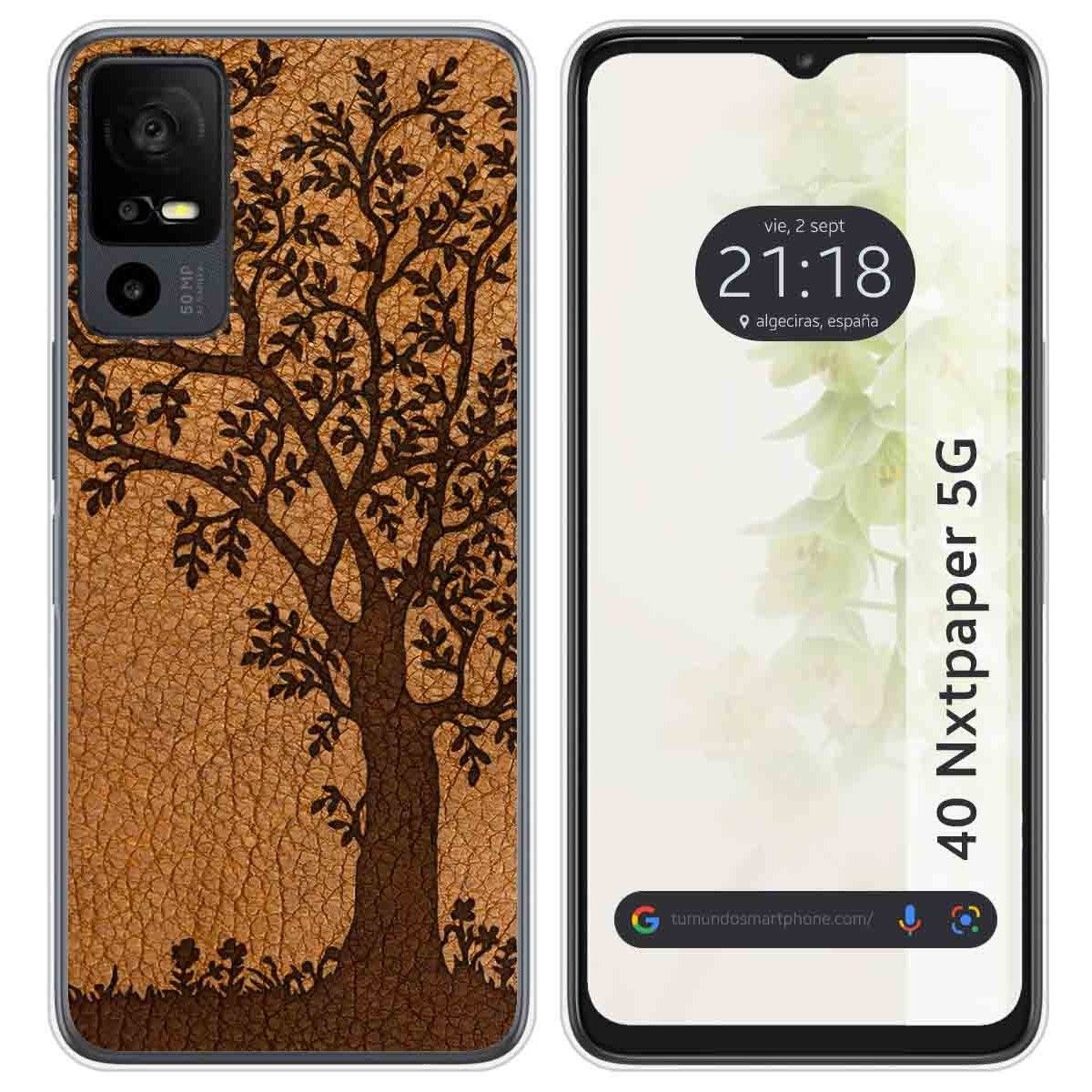 Funda Silicona para TCL 40 NXTPAPER 5G diseño Cuero 03 Dibujos