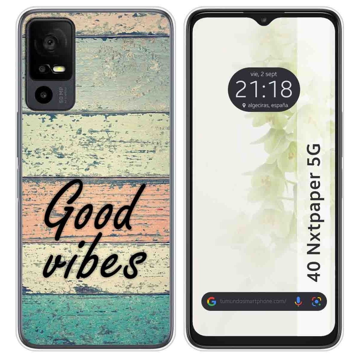 Funda Silicona para TCL 40 NXTPAPER 5G diseño Madera 01 Dibujos