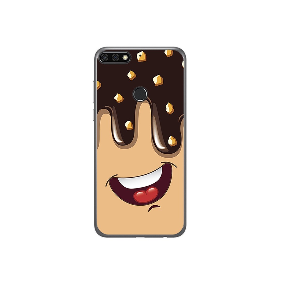 Funda Gel Tpu para Huawei Honor 7C / Y7 2018 Diseño Helado Chocolate Dibujos