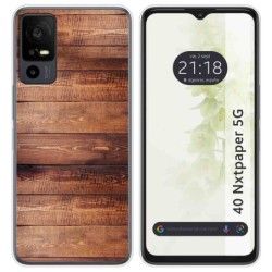 Funda Silicona para TCL 40 NXTPAPER 5G diseño Madera 02 Dibujos