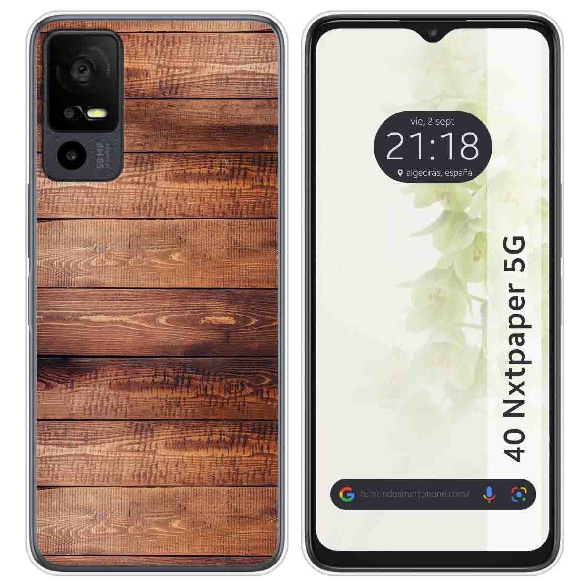 Funda Silicona para TCL 40 NXTPAPER 5G diseño Madera 02 Dibujos