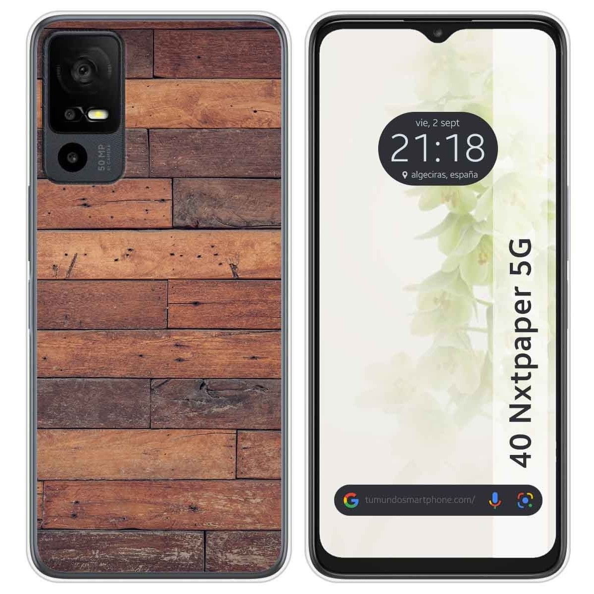 Funda Silicona para TCL 40 NXTPAPER 5G diseño Madera 03 Dibujos