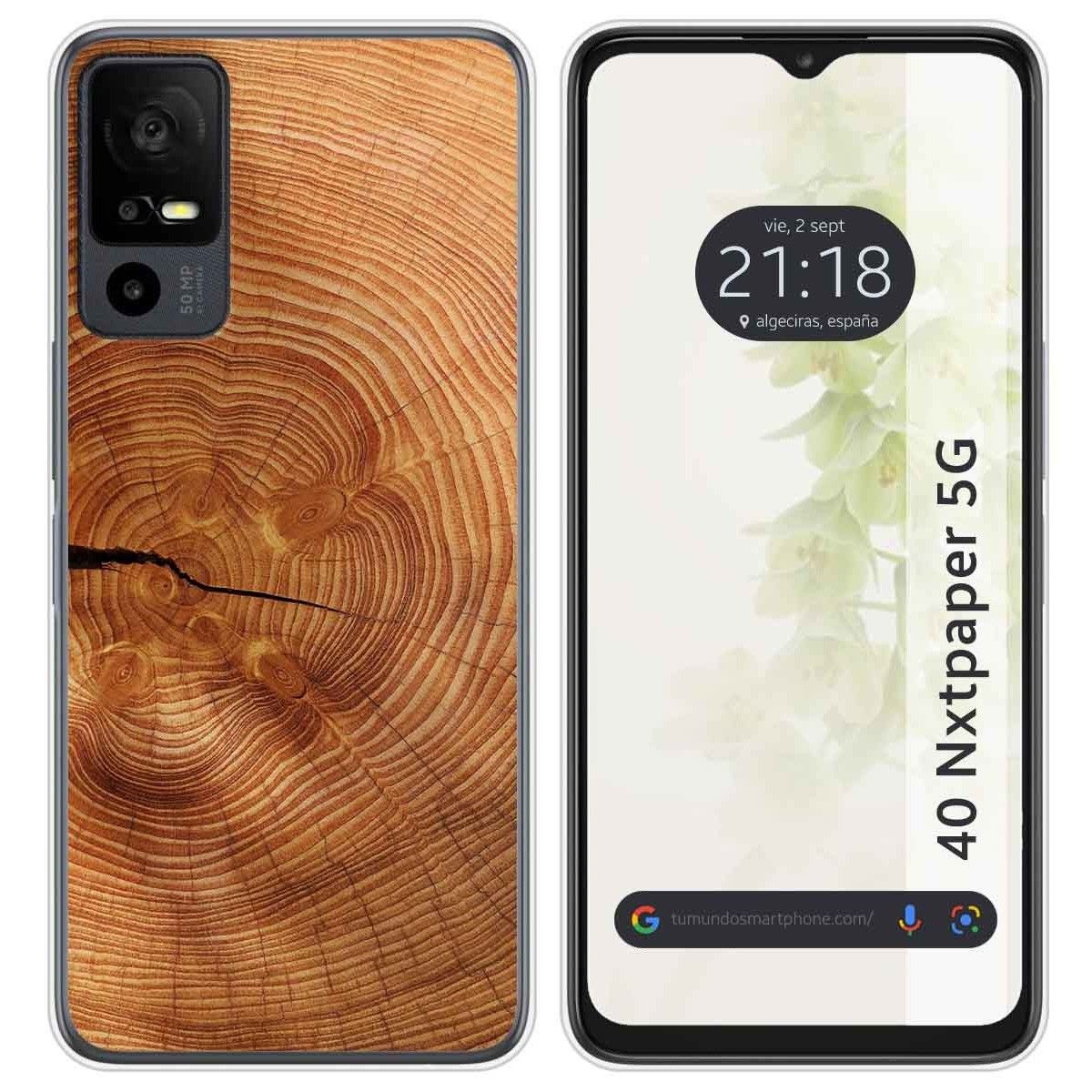 Funda Silicona para TCL 40 NXTPAPER 5G diseño Madera 04 Dibujos