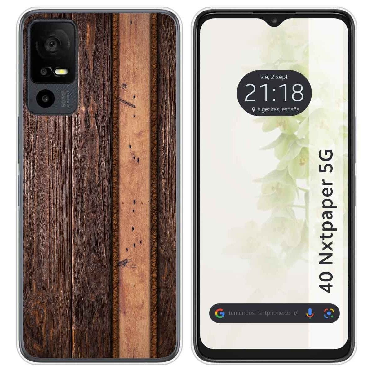 Funda Silicona para TCL 40 NXTPAPER 5G diseño Madera 05 Dibujos