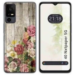 Funda Silicona para TCL 40 NXTPAPER 5G diseño Madera 08 Dibujos