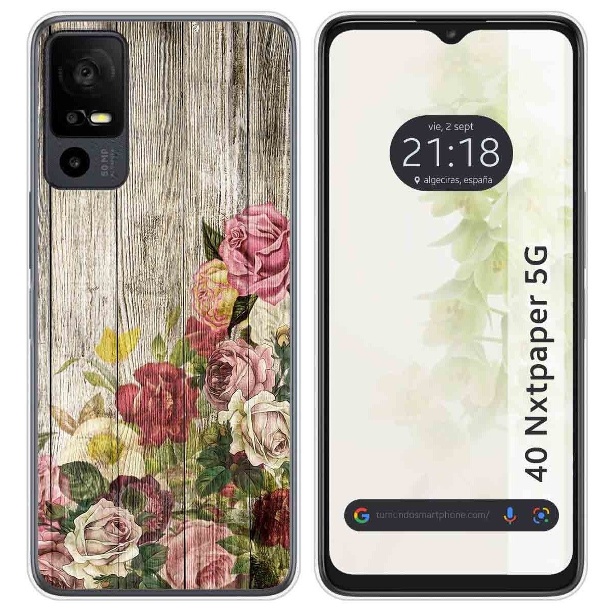 Funda Silicona para TCL 40 NXTPAPER 5G diseño Madera 08 Dibujos