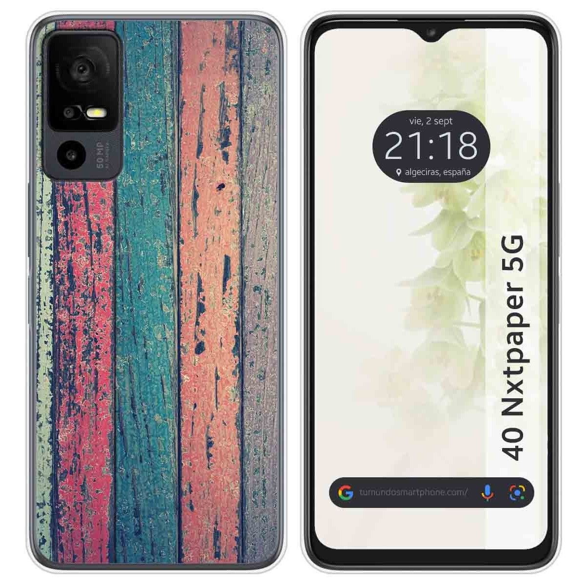 Funda Silicona para TCL 40 NXTPAPER 5G diseño Madera 10 Dibujos