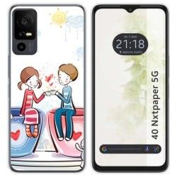 Funda Silicona para TCL 40 NXTPAPER 5G diseño Café Dibujos