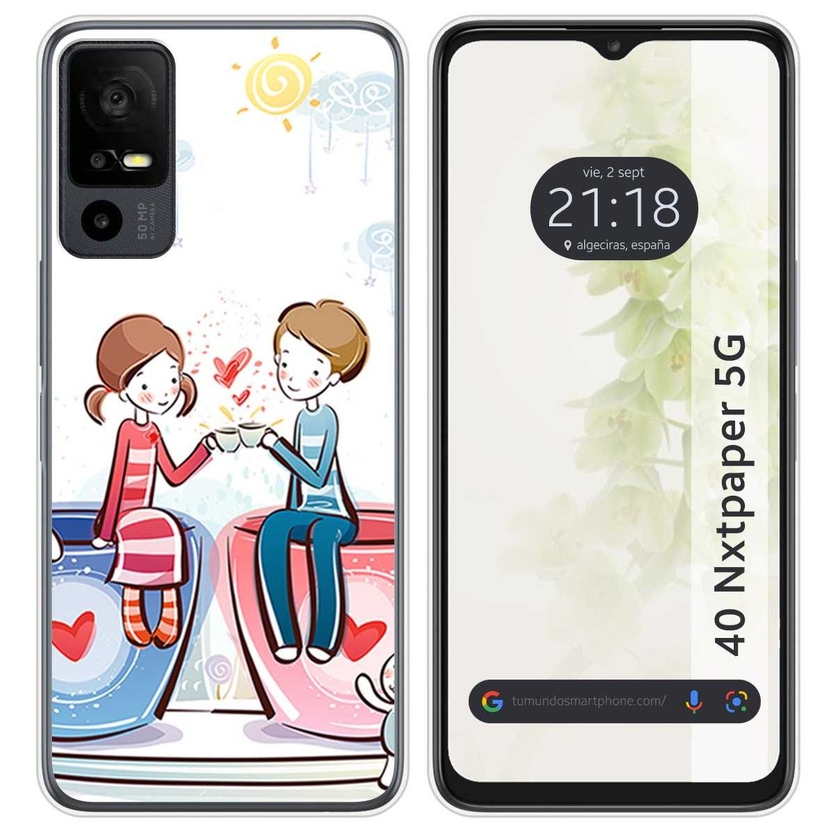Funda Silicona para TCL 40 NXTPAPER 5G diseño Café Dibujos