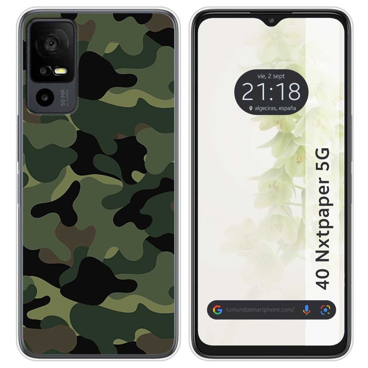 Funda Silicona para TCL 40 NXTPAPER 5G diseño Camuflaje Dibujos
