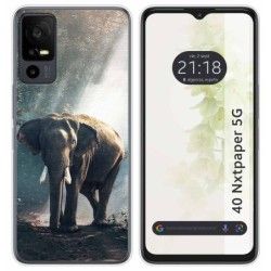 Funda Silicona para TCL 40 NXTPAPER 5G diseño Elefante Dibujos