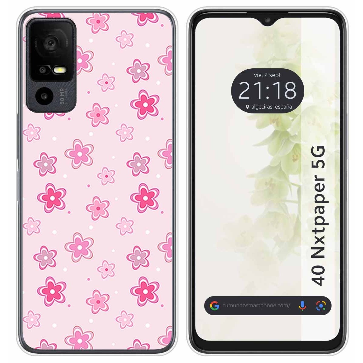 Funda Silicona para TCL 40 NXTPAPER 5G diseño Flores Dibujos