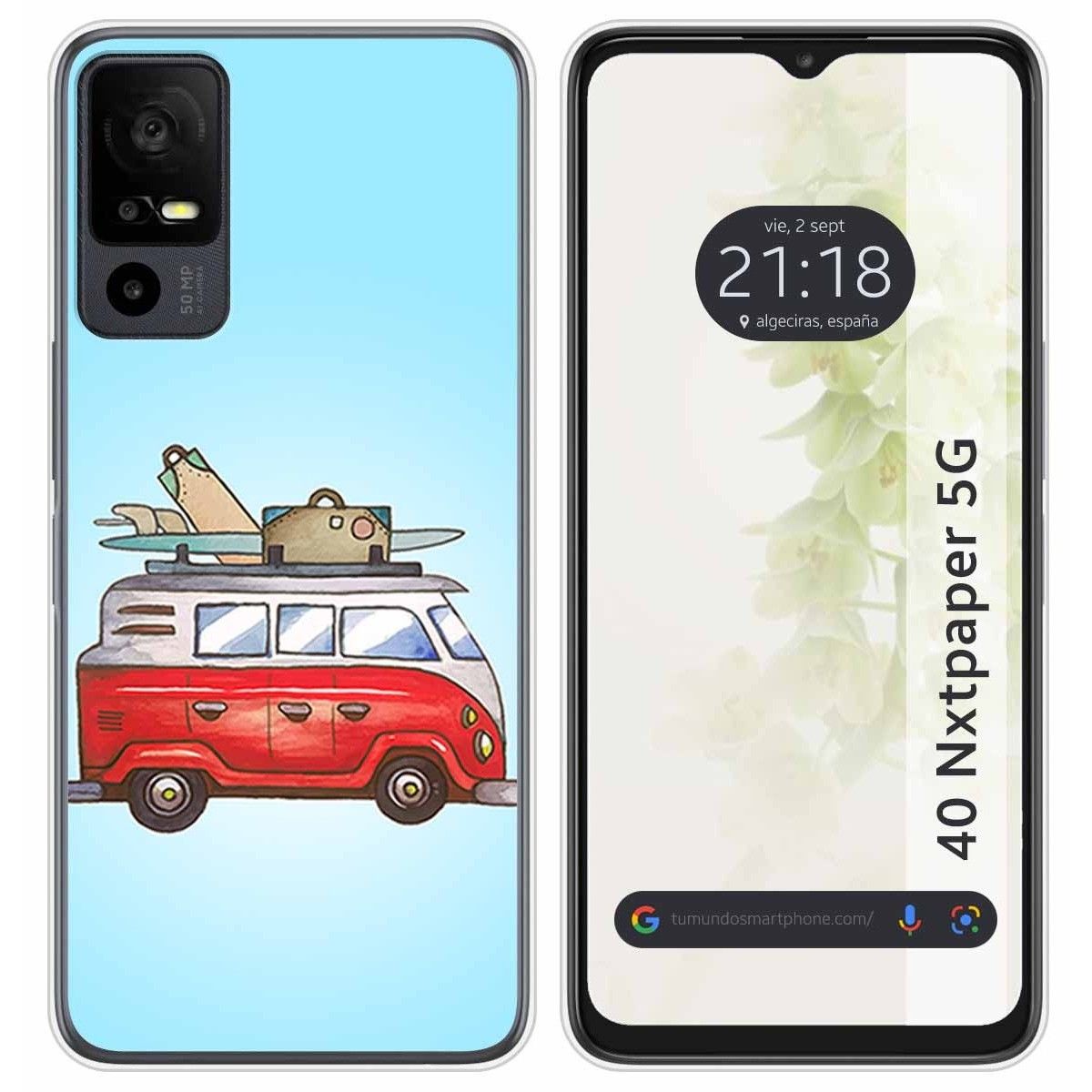 Funda Silicona para TCL 40 NXTPAPER 5G diseño Furgoneta Dibujos