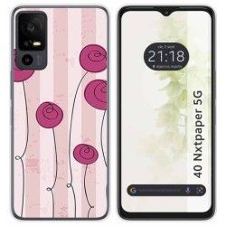 Funda Silicona para TCL 40 NXTPAPER 5G diseño Flores Vintage Dibujos