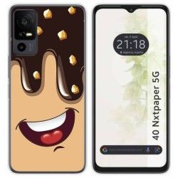 Funda Silicona para TCL 40 NXTPAPER 5G diseño Helado Chocolate Dibujos