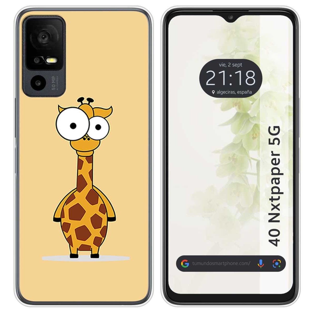 Funda Silicona para TCL 40 NXTPAPER 5G diseño Jirafa Dibujos