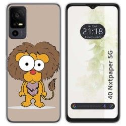 Funda Silicona para TCL 40 NXTPAPER 5G diseño Leon Dibujos