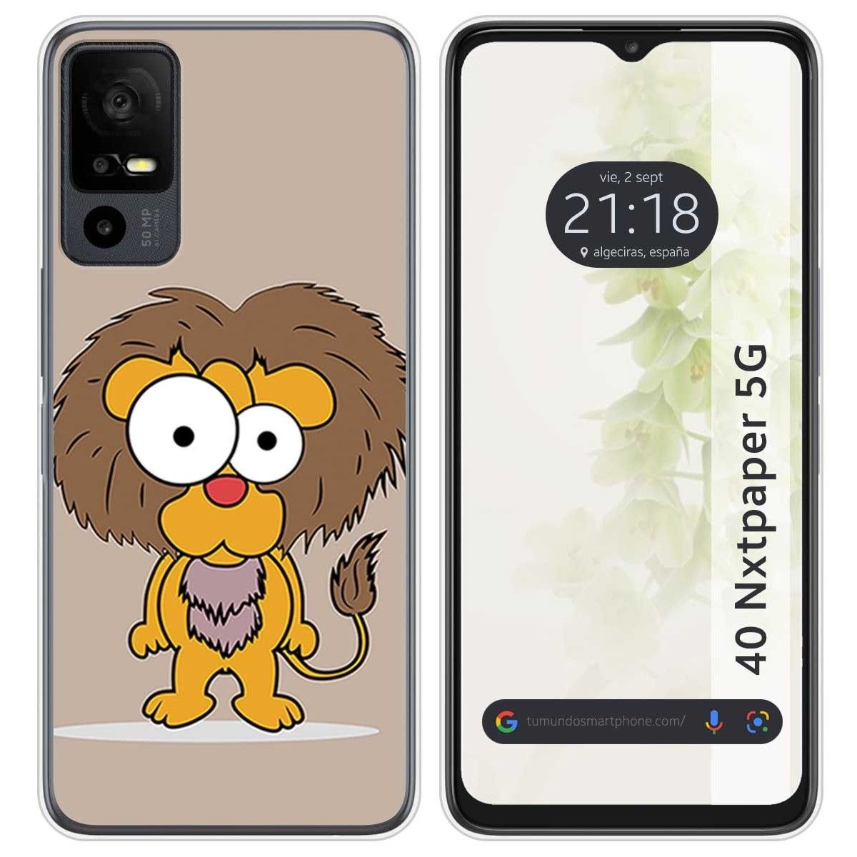 Funda Silicona para TCL 40 NXTPAPER 5G diseño Leon Dibujos