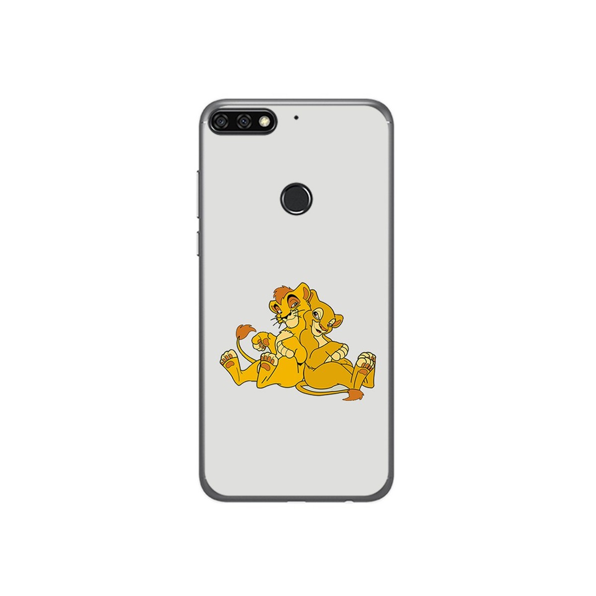 Funda Gel Tpu para Huawei Honor 7C / Y7 2018 Diseño Leones Dibujos