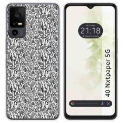 Funda Silicona para TCL 40 NXTPAPER 5G diseño Letras Dibujos
