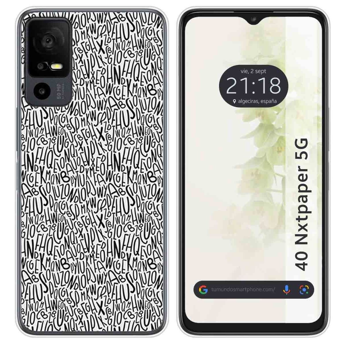 Funda Silicona para TCL 40 NXTPAPER 5G diseño Letras Dibujos