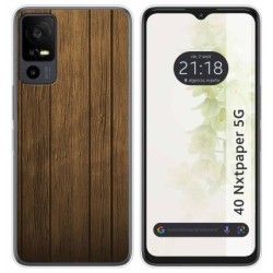 Funda Silicona para TCL 40 NXTPAPER 5G diseño Madera Dibujos