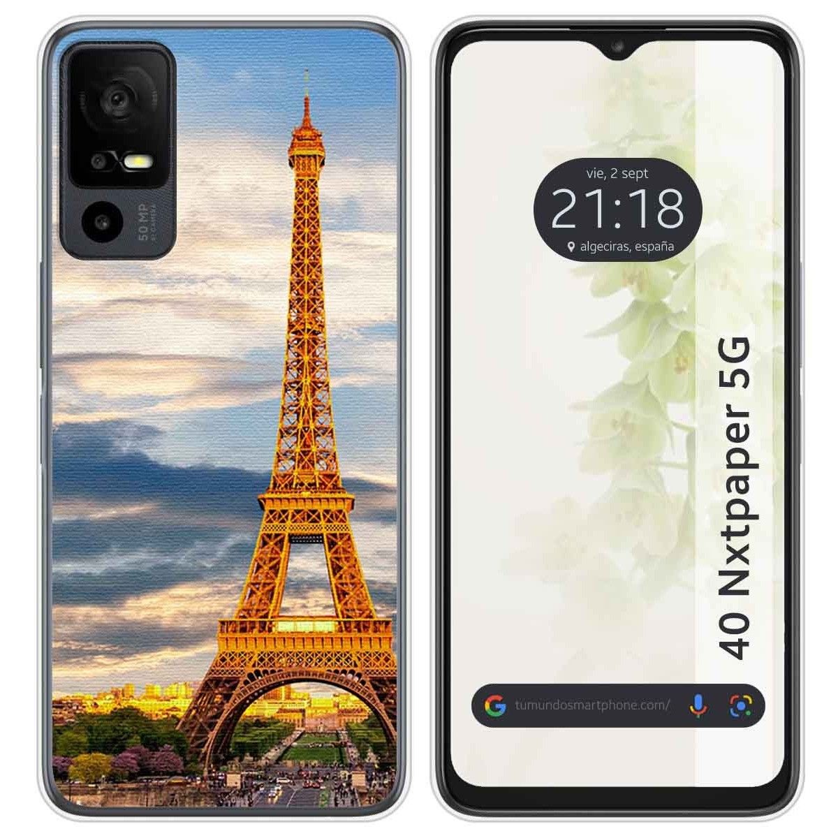 Funda Silicona para TCL 40 NXTPAPER 5G diseño Paris Dibujos