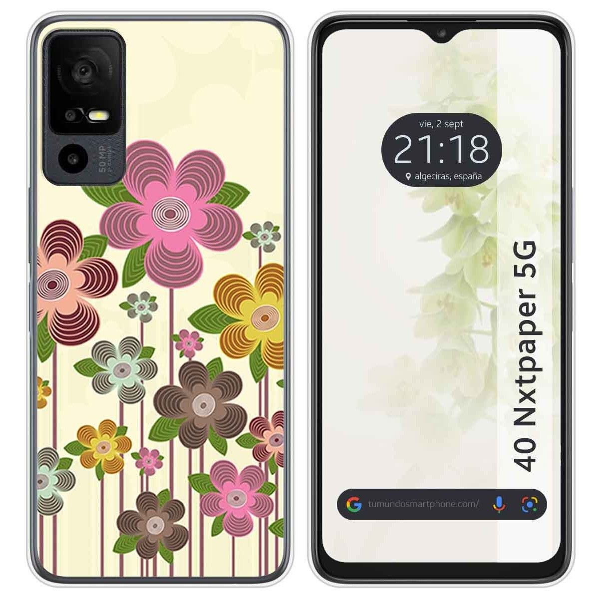 Funda Silicona para TCL 40 NXTPAPER 5G diseño Primavera En Flor Dibujos