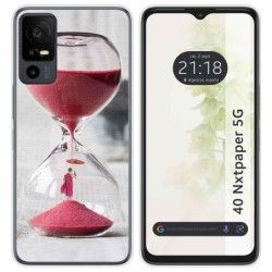 Funda Silicona para TCL 40 NXTPAPER 5G diseño Reloj Dibujos