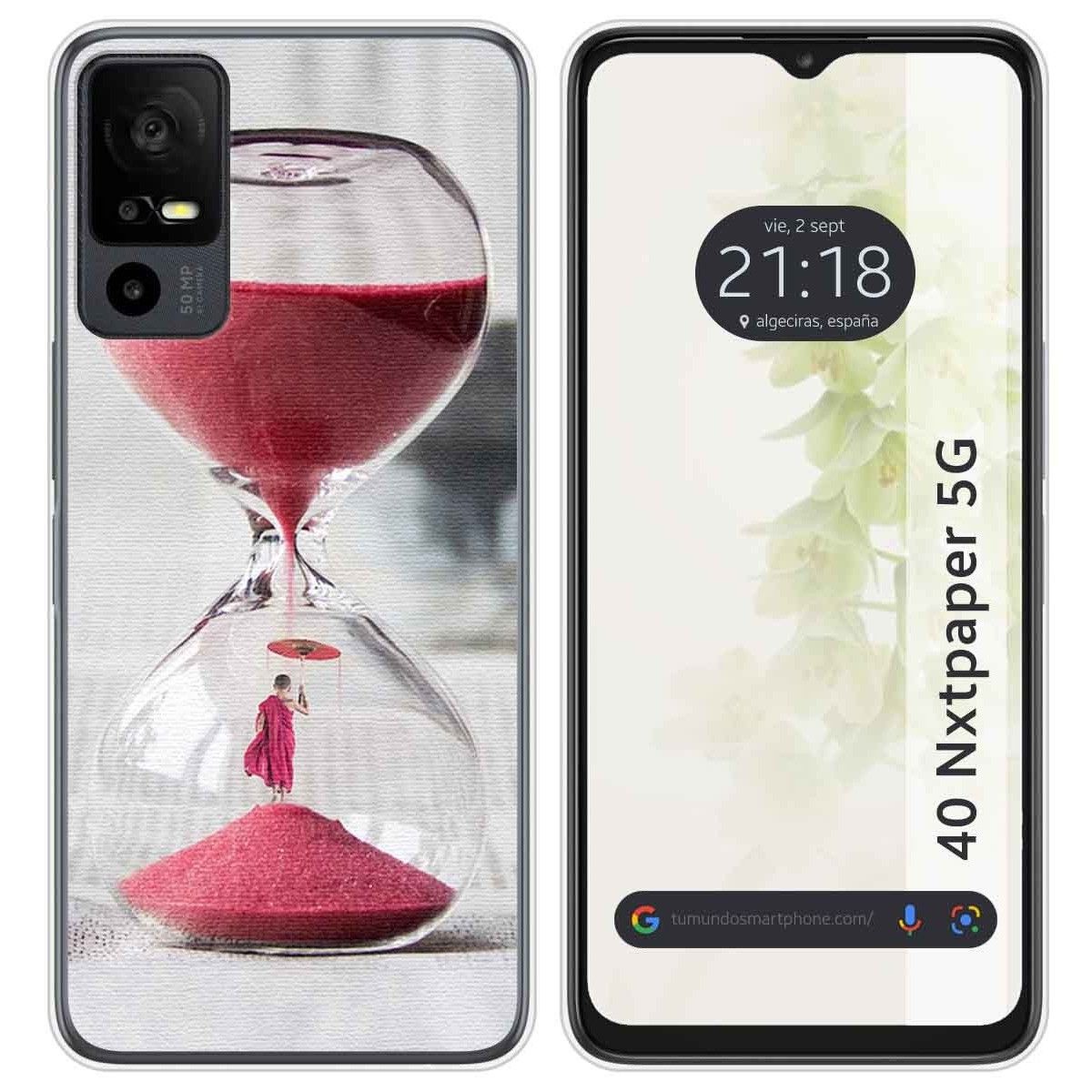 Funda Silicona para TCL 40 NXTPAPER 5G diseño Reloj Dibujos