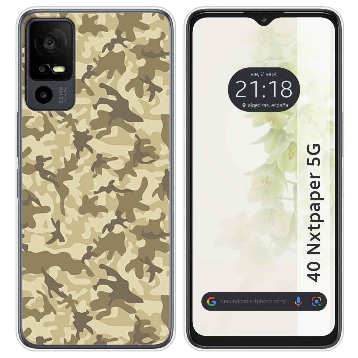 Funda Silicona para TCL 40 NXTPAPER 5G diseño Sand Camuflaje Dibujos