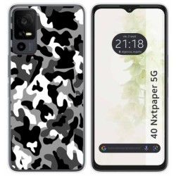 Funda Silicona para TCL 40 NXTPAPER 5G diseño Snow Camuflaje Dibujos