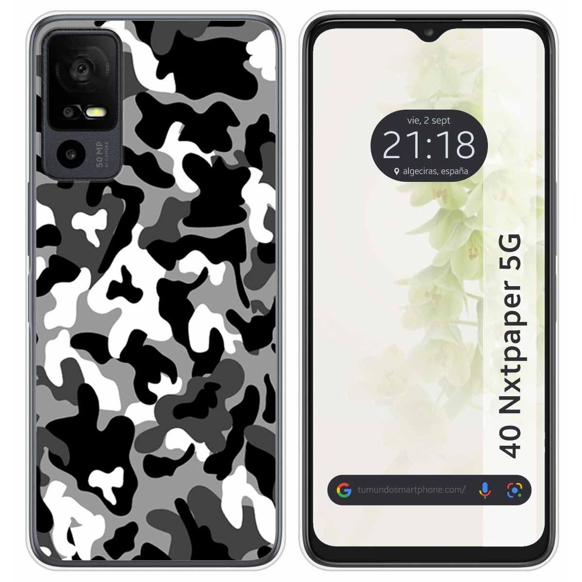 Funda Silicona para TCL 40 NXTPAPER 5G diseño Snow Camuflaje Dibujos