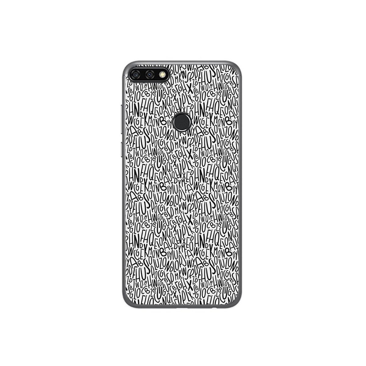 Funda Gel Tpu para Huawei Honor 7C / Y7 2018 Diseño Letras Dibujos