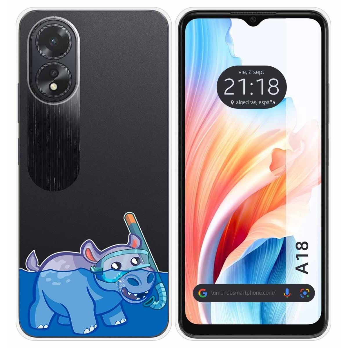 Funda Silicona Transparente para Oppo A18 diseño Hipo Dibujos