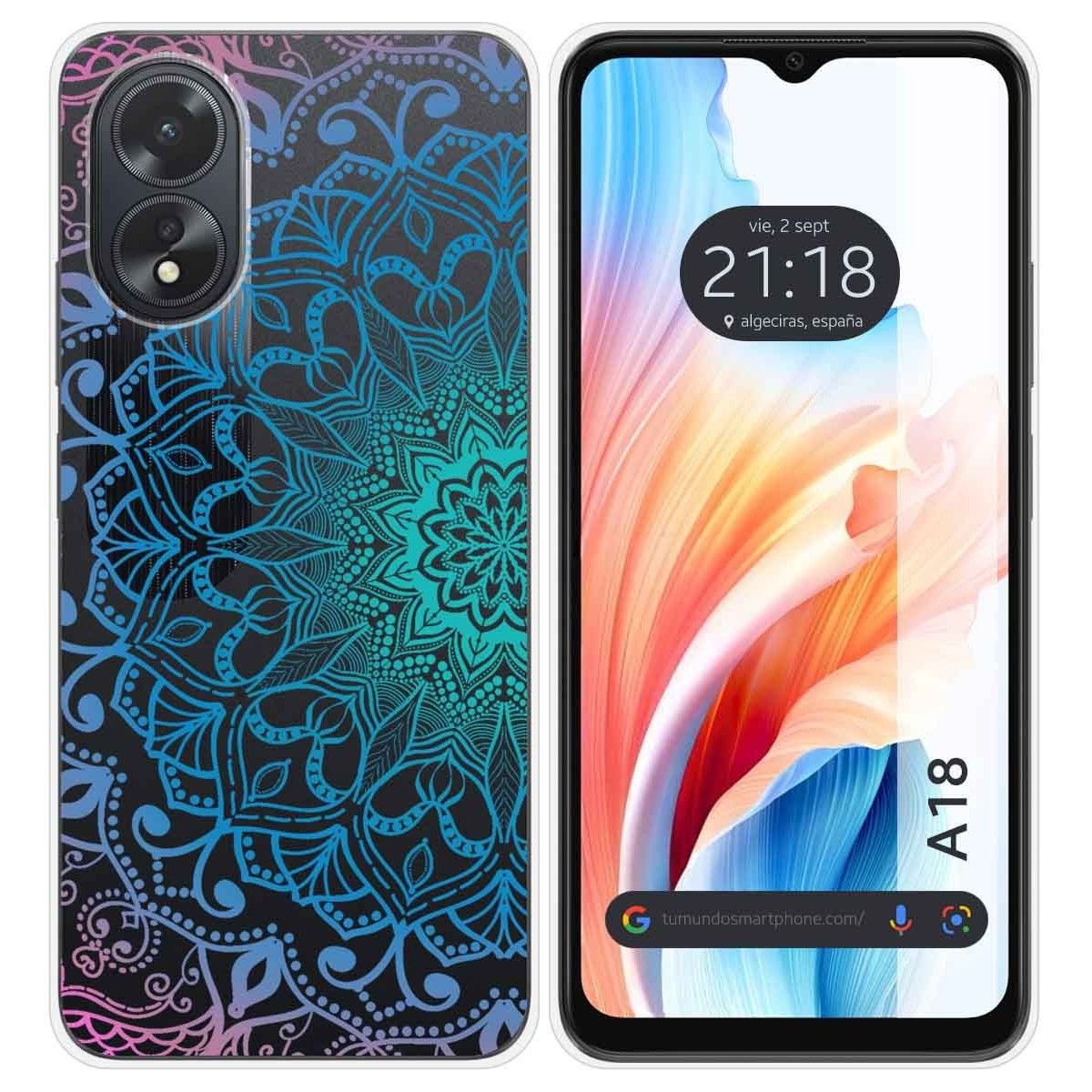Funda Silicona Transparente para Oppo A18 diseño Mandala Dibujos
