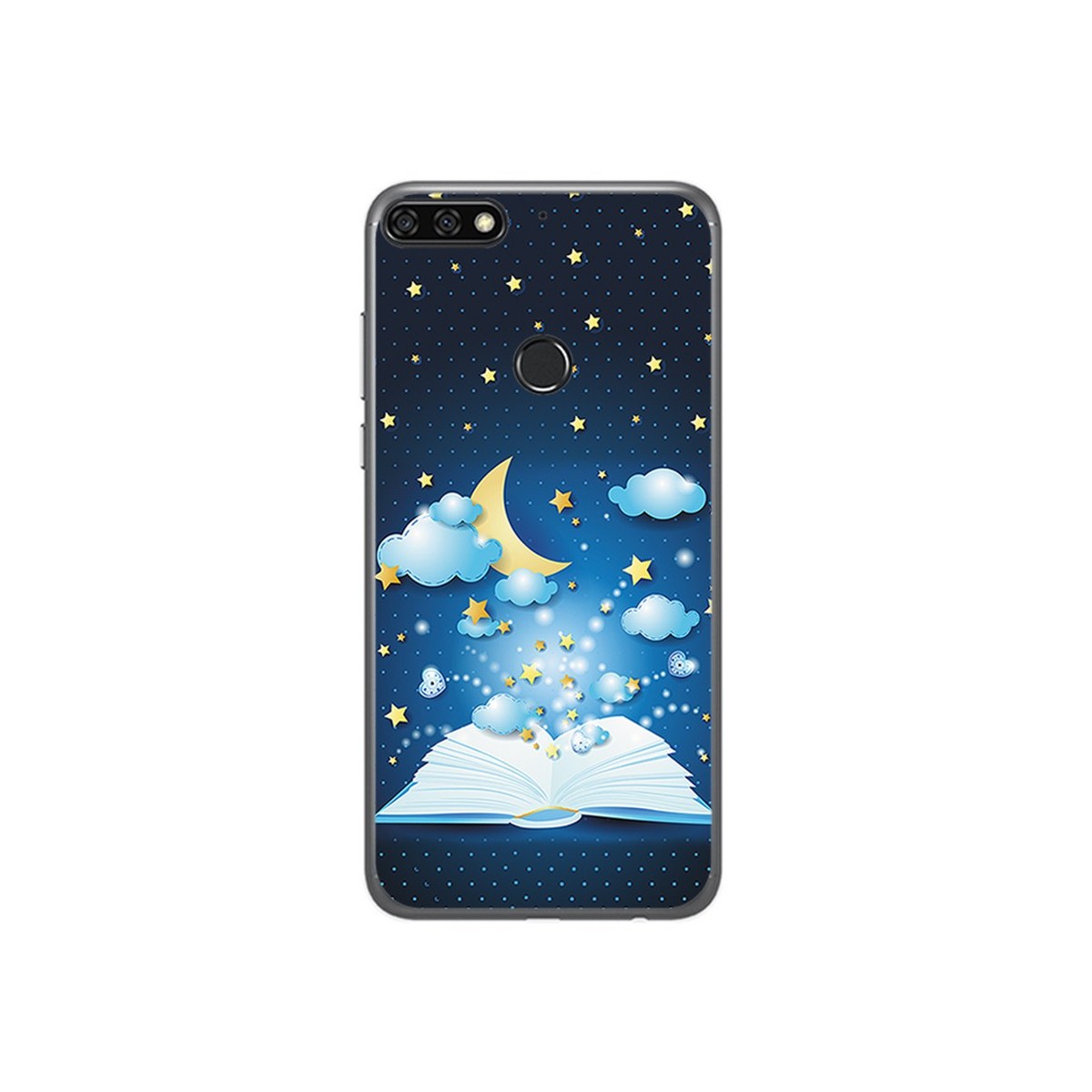 Funda Gel Tpu para Huawei Honor 7C / Y7 2018 Diseño Libro Cuentos Dibujos