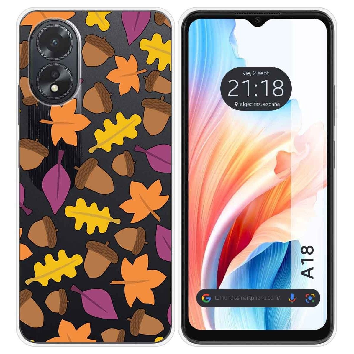 Funda Silicona Transparente para Oppo A18 diseño Otoño Dibujos