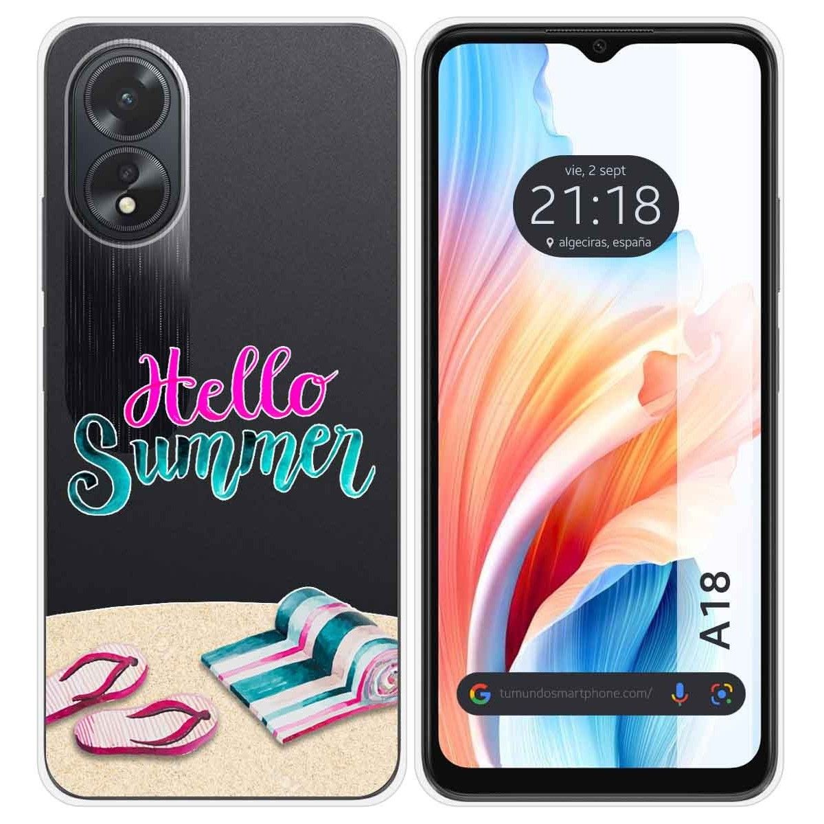 Funda Silicona Transparente para Oppo A18 diseño Summer Dibujos