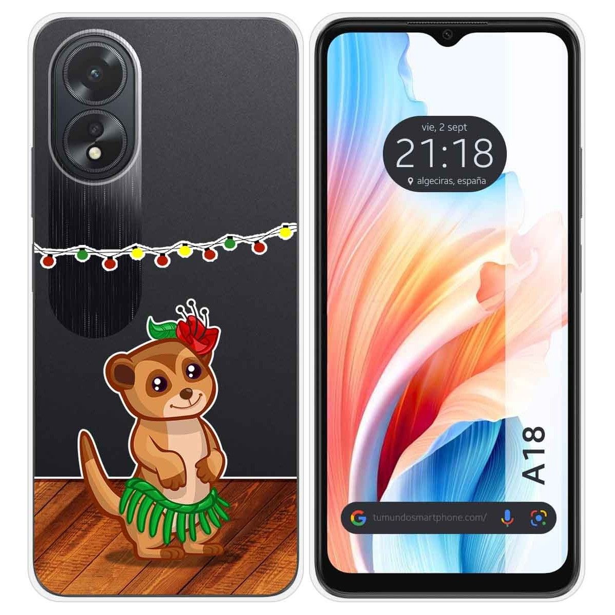 Funda Silicona Transparente para Oppo A18 diseño Suricata Dibujos