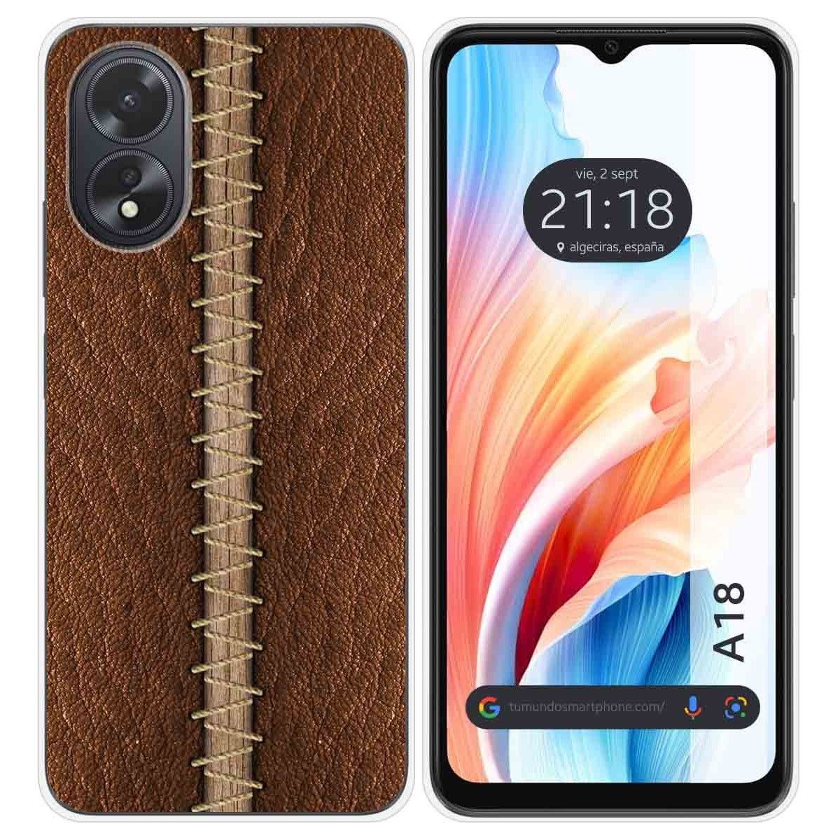 Funda Silicona para Oppo A18 diseño Cuero 01 Dibujos