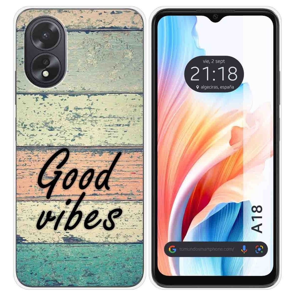 Funda Silicona para Oppo A18 diseño Madera 01 Dibujos