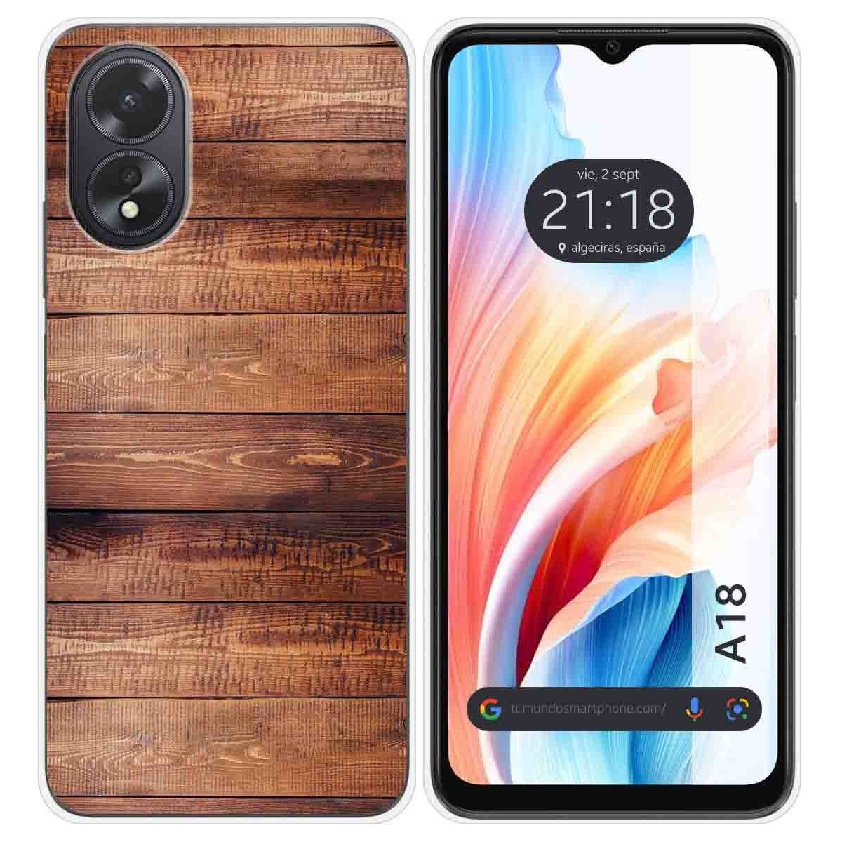 Funda Silicona para Oppo A18 diseño Madera 02 Dibujos